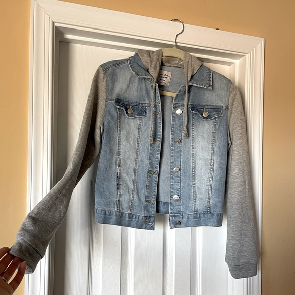 Love Tree Jackets & Blazers - Jean Sweatshirt Jacket with hood